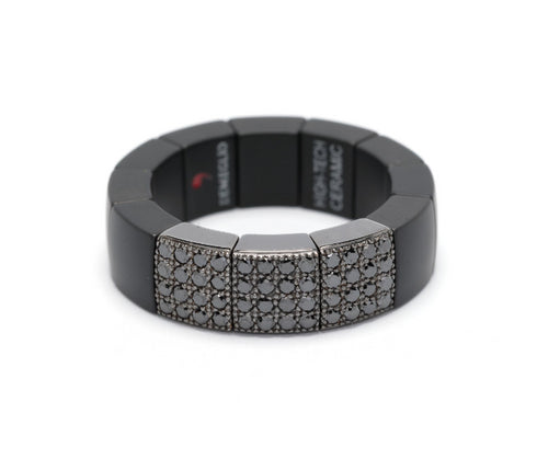 18kt white gold Scacco ring